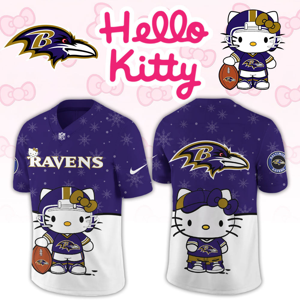 Baltimore Ravens x Hello Kitty Jersey Baltimore Ravens Merch Presents For Fans - Foxy23shop
