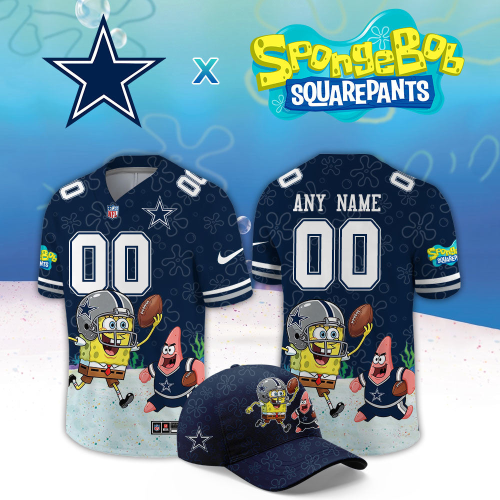 Custom Dallas Cowboys x Spongebob Squarepants Jersey Gifts For Dallas Cowboys Fans - Foxy23shop