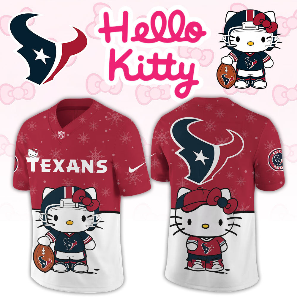 Houston Texans x Hello Kitty Jersey Houston Texans Merch Presents For Football Lovers - Foxy23shop