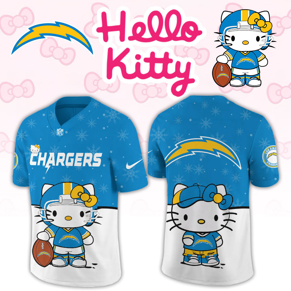 Los Angeles Chargers x Hello Kitty 2026 NFL Jersey Los Angeles Chargers Merch Fan Gear - Foxy23shop