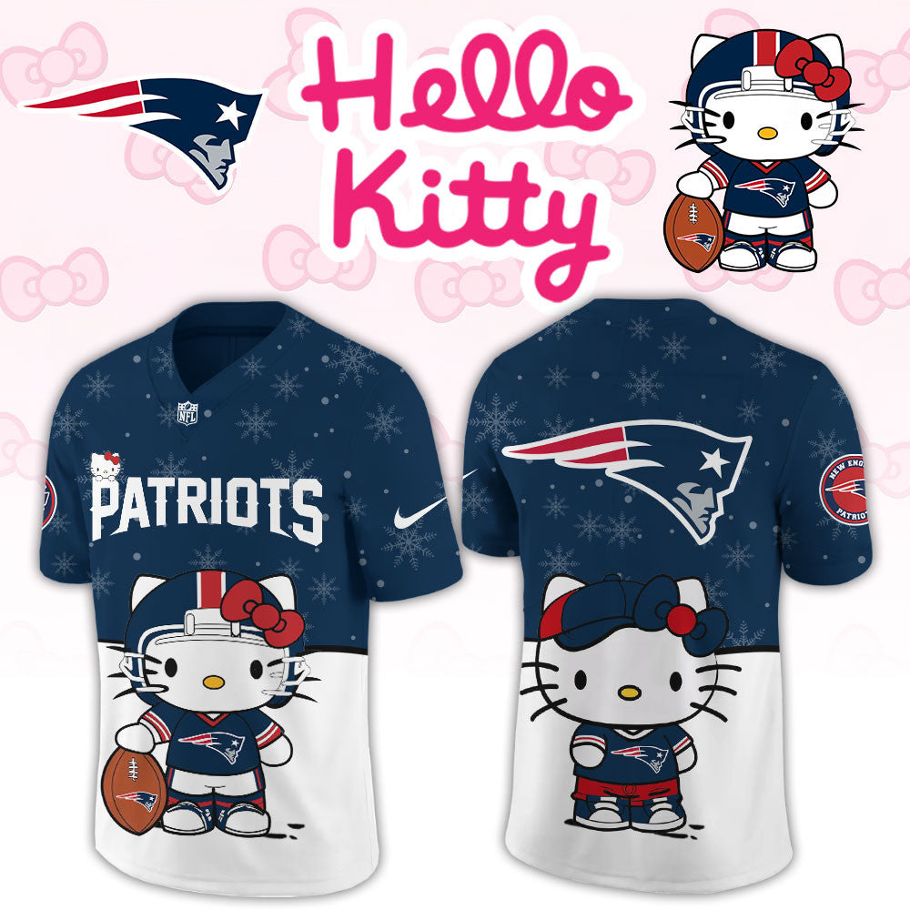 New England Patriots x Hello Kitty Merch 2026 NFL Jersey Gifts For Pat Nation - Foxy23shop