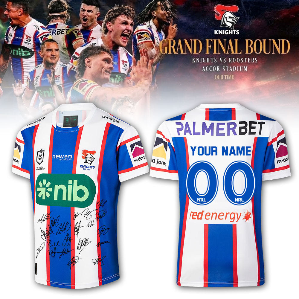 Personalized Newcastle Knights 2026 Grand Final Squad Signed T-Shirt Newcastle Knights Clothing Fan Gear - Foxy23shop