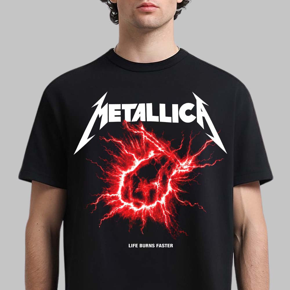 Metallica Life Burns Faster 2026 Tour Live T-Shirt Metallica Merch Music Lover Gifts - Foxy23shop