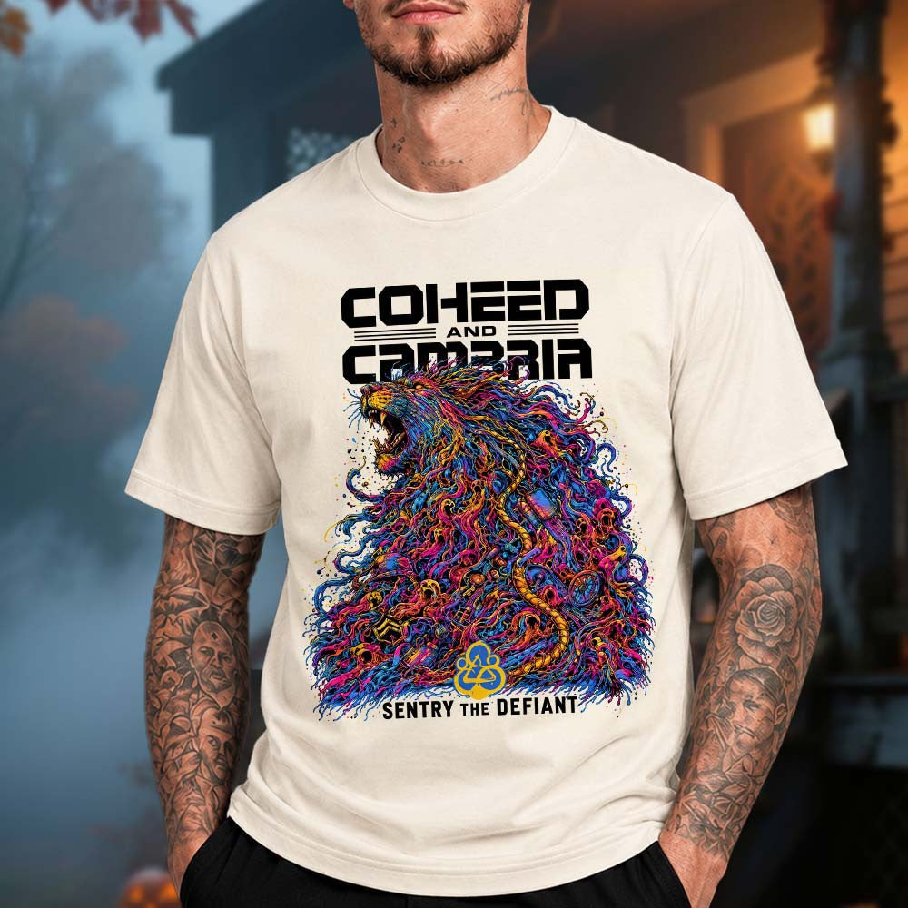 Coheed And Cambria Merch Neverender Rocks At Red Rocks Amphitheatre In Morrison Colorado On September 29 2026 Sentry The Defiant Unisex T Shirt - Foxy23shop