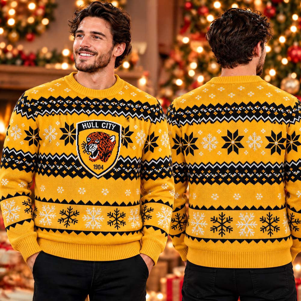 Hull City Logo Christmas Jumper Ugly Sweater Hull City Merch Xmas Gifts For Soccer Fans - Foxy23shop
