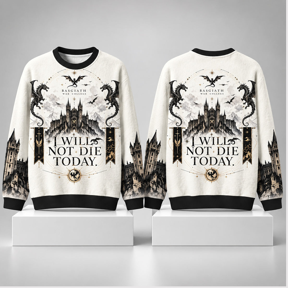 Basgiath War College I Will Not Die Today Dragon Christmas Sweatshirt Xmas Clothing Gifts For Fans - Foxy23shop