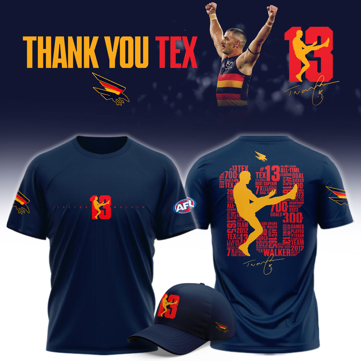Adelaide Crows Taylor Walker Retirement T-Shirt Adelaide Crows Clothes Cool Gifts For Fans - Foxy23shop