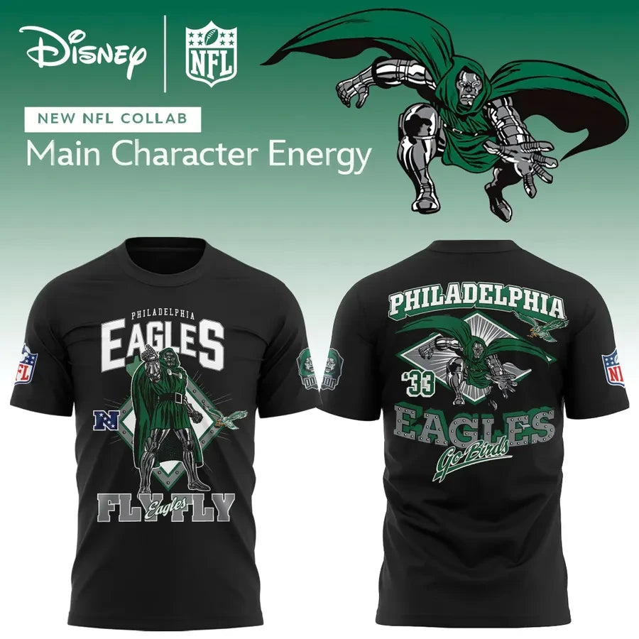 Disney X NFL X Philadelphia Eagles Doctor Doom Collaboration T-Shirt Best Fan Gear - Foxy23shop