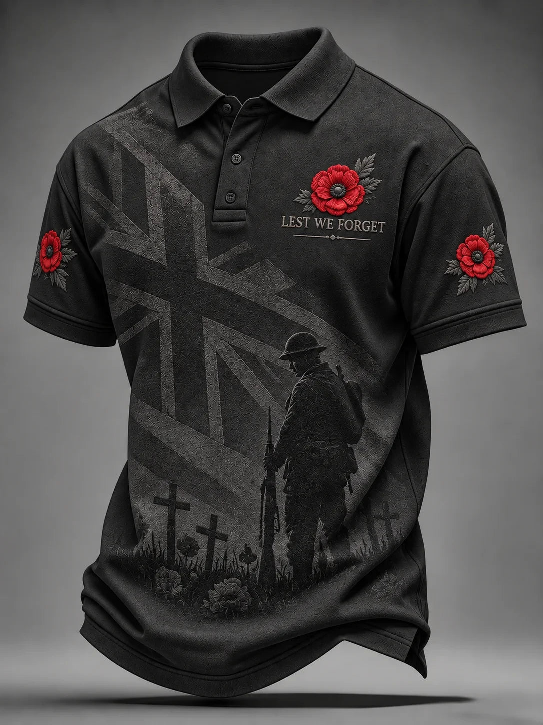 Lest We Forget Polo Shirt Fallen Soldier Tribute Apparel Gift For Veterans - Foxy23shop