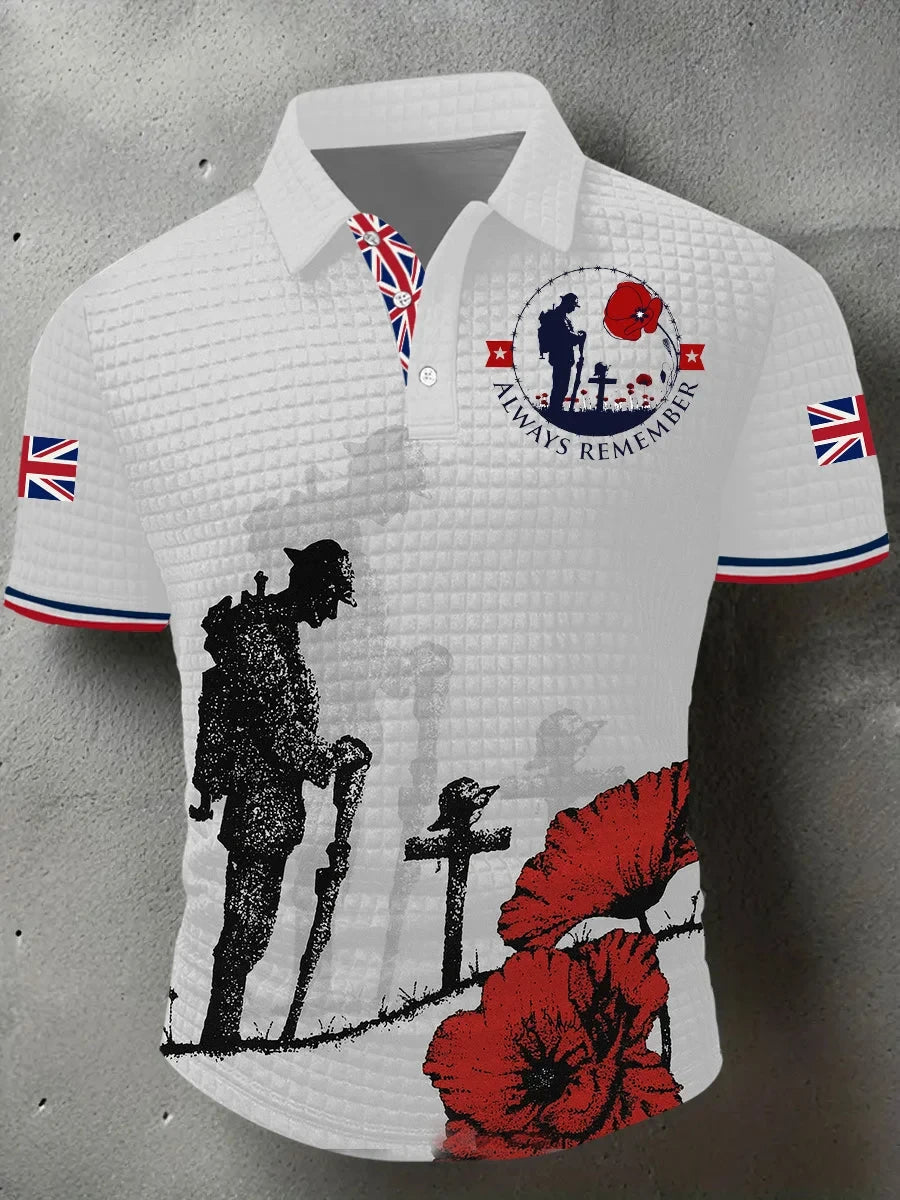 Always Remember Polo Shirt Lest We Forget Poppy Shirt Gift For Veterans - Foxy23shop