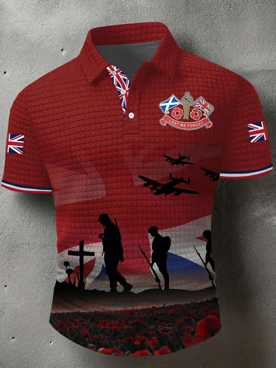 Lest We Forget Polo Shirt Remember Their Service Shirt Gift For Patriotic Friends - Foxy23shop
