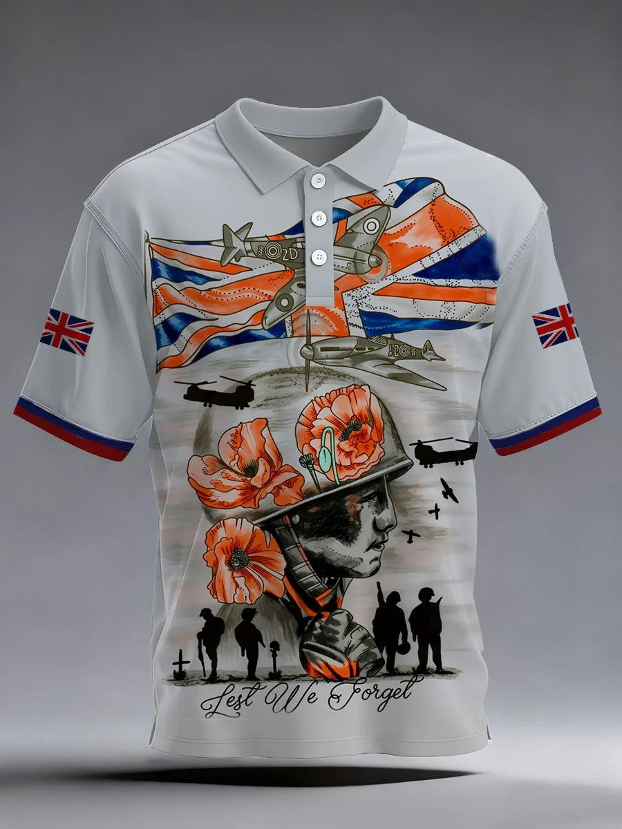 Lest We Forget Polo Shirt Service And Sacrifice Shirt Gift For Patriotic Dads - Foxy23shop