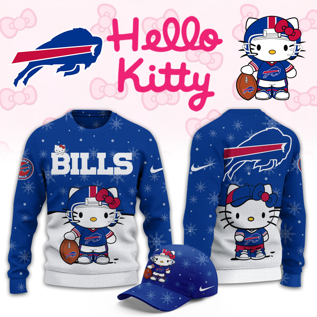 Buffalo Bills X Hello Kitty 2026 Sweatshirt Buffalo Bills Apparel Fan Gears - Foxy23shop