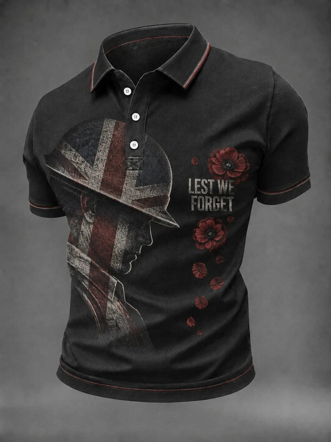 Lest We Forget Polo Shirt British Veterans Memorial Apparel Gift Ideas For Friends - Foxy23shop