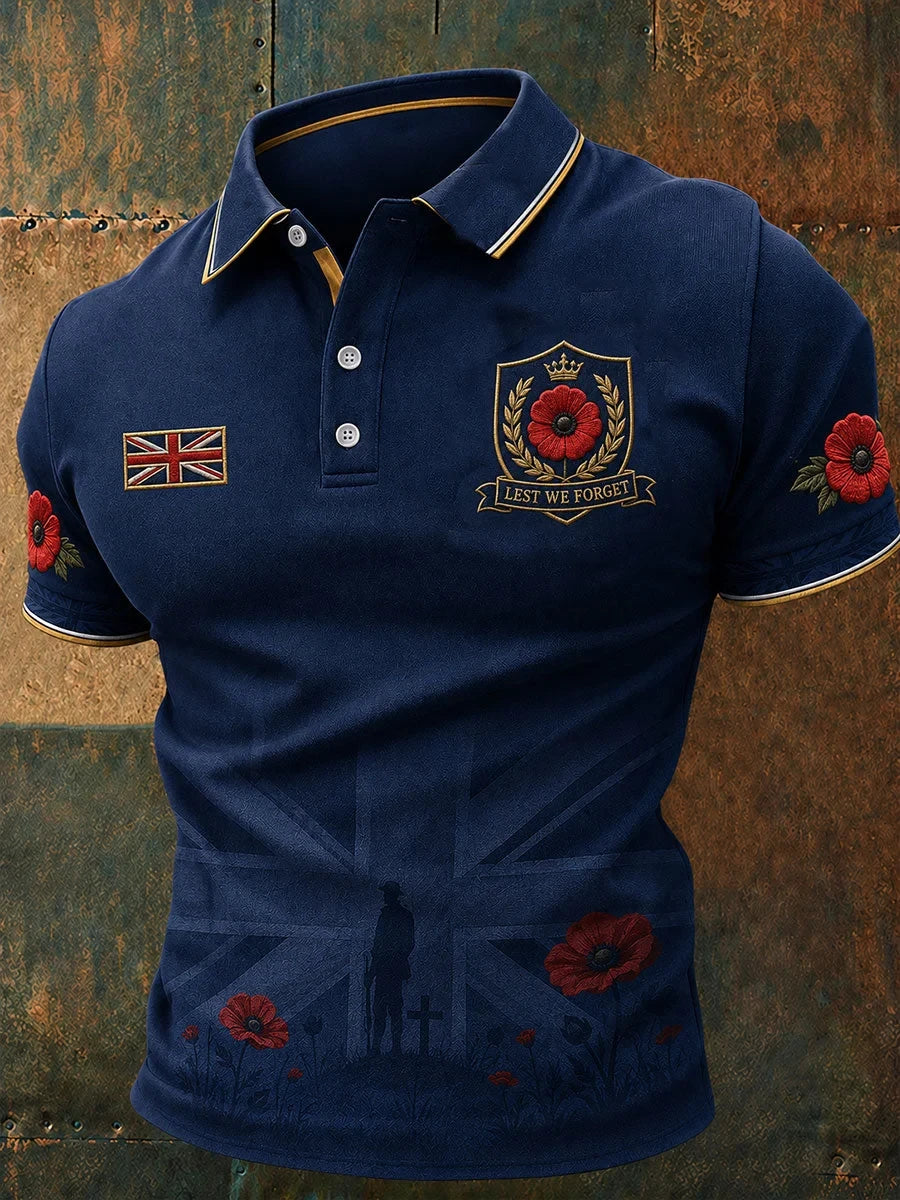 Lest We Forget Polo Shirt British Veterans Memorial Unique Clothes Gift For Brothers - Foxy23shop
