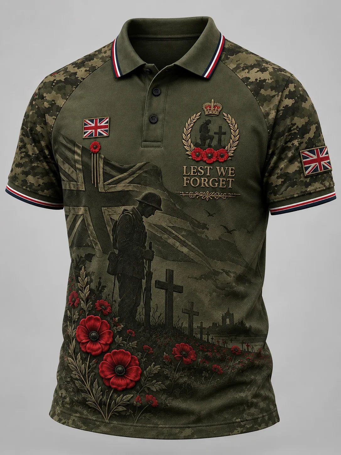 Lest We Forget Polo Shirt Honor Fallen Soldiers Clothing Gift For Fathers - Foxy23shop