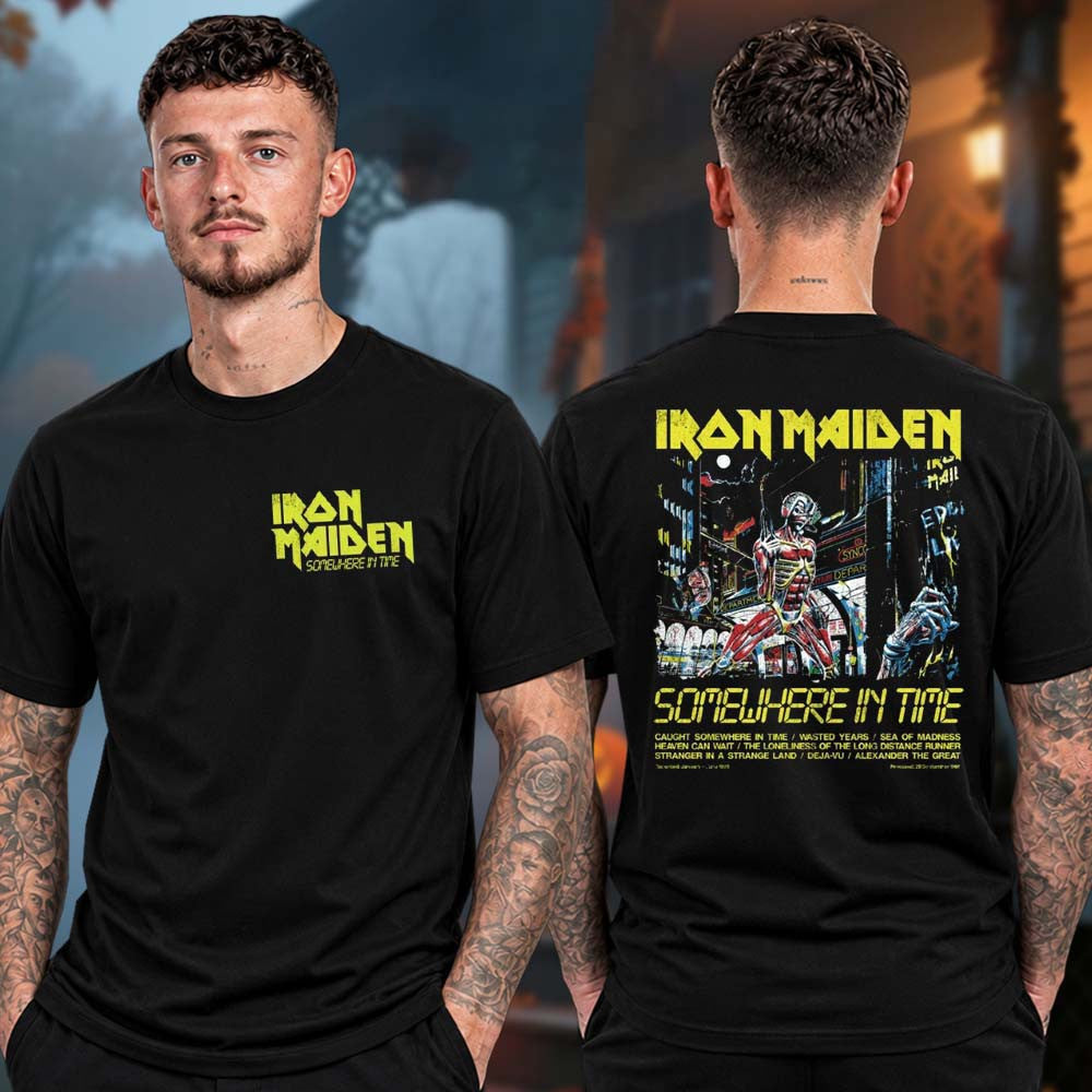 Iron Maiden Merch Somewhere In Time 40th Anniversary Collection Tracklist Shirt Fan Gifts - Foxy23shop