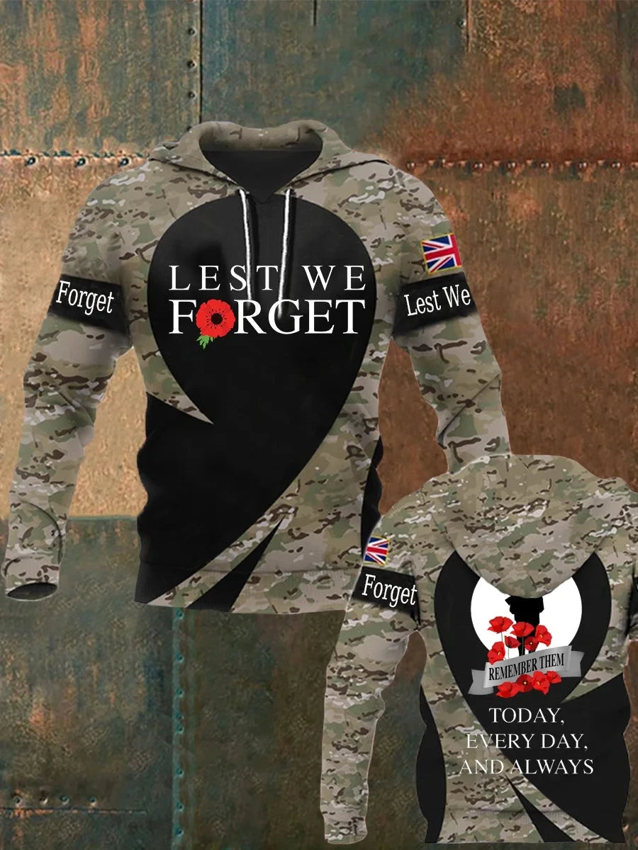 Lest We Forget Hoodie Veteran Tribute Shirt Gift For Patriotic Friends - Foxy23shop