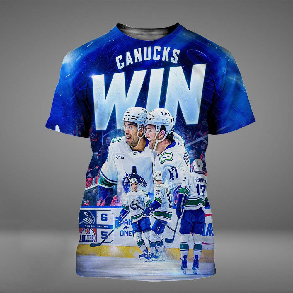 NHL Vancouver Canucks Opening Dub Secured All Over T-Shirt Vancouver Canucks Clothes Fan Gifts - Foxy23shop