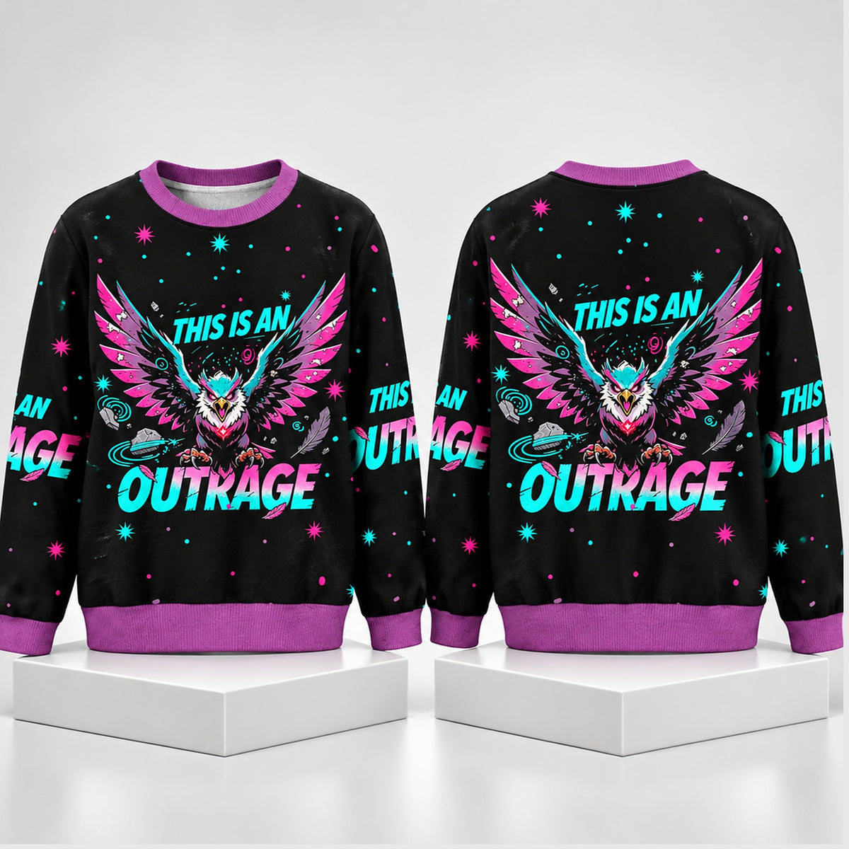 Eagle This Is An Outrage 2026 Ugly Sweater The Muppets Clothing Gifts For BFF - Foxy23shop