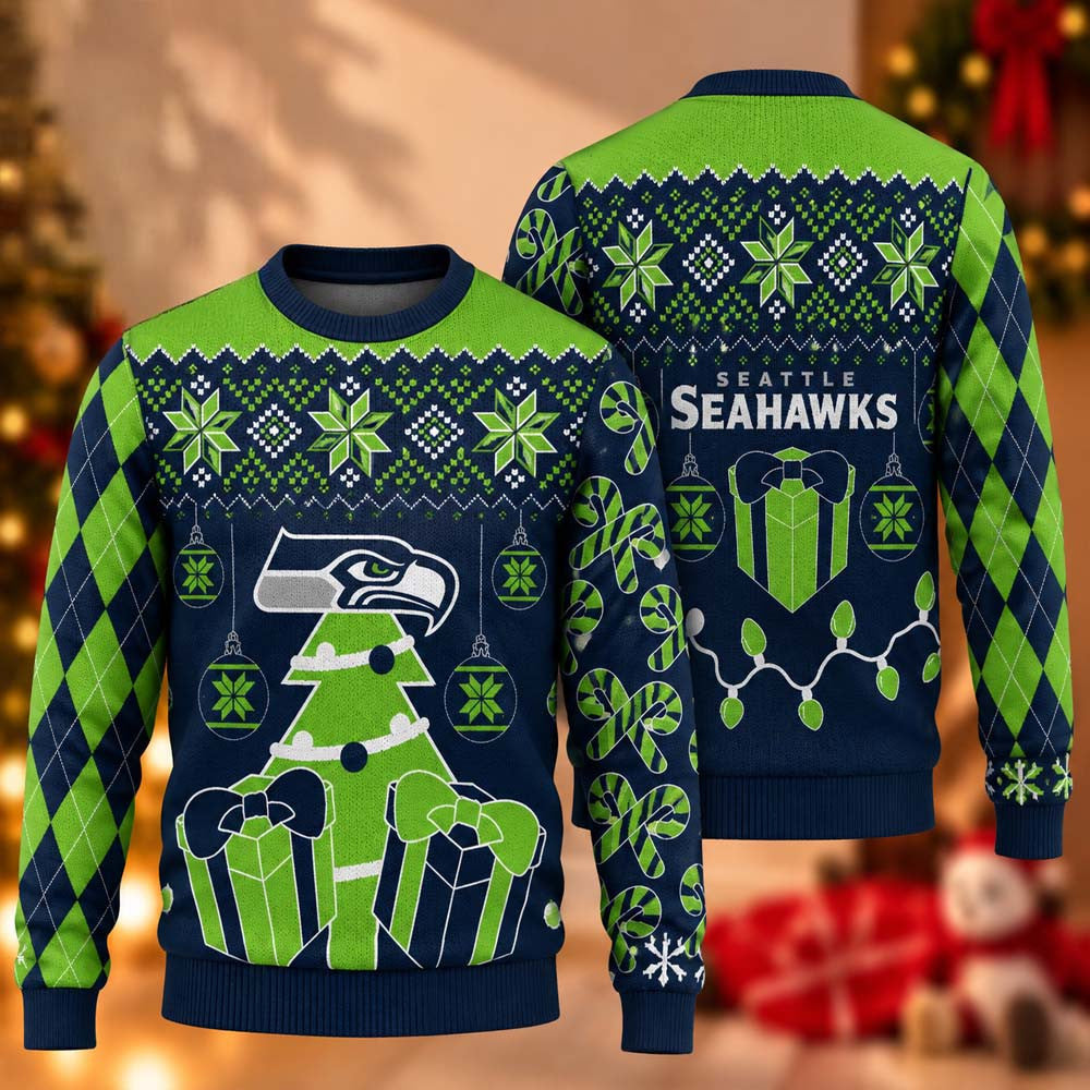 Seattle Seahawks Holiday Ugly Christmas Sweater Xmas Clothing Gifts For The 12s - Foxy23shop