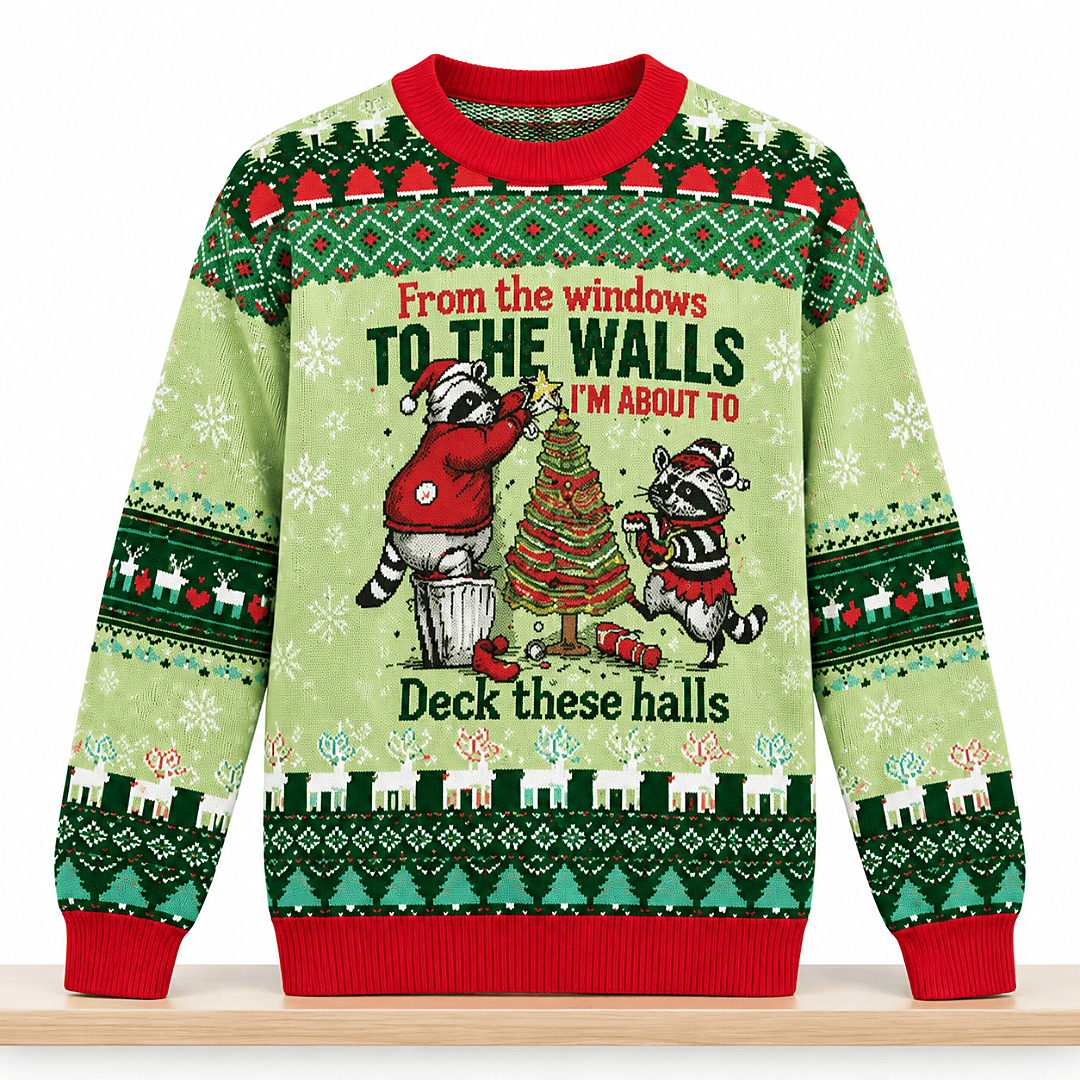 From The Windows To The Walls Deck These Halls Christmas 2026 Ugly Sweater Xmas Gifts For Besties - Foxy23shop