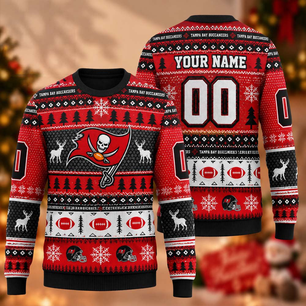 Custom Tampa Bay Buccaneers Ugly Christmas Sweater Xmas Clothing Fan Gear - Foxy23shop