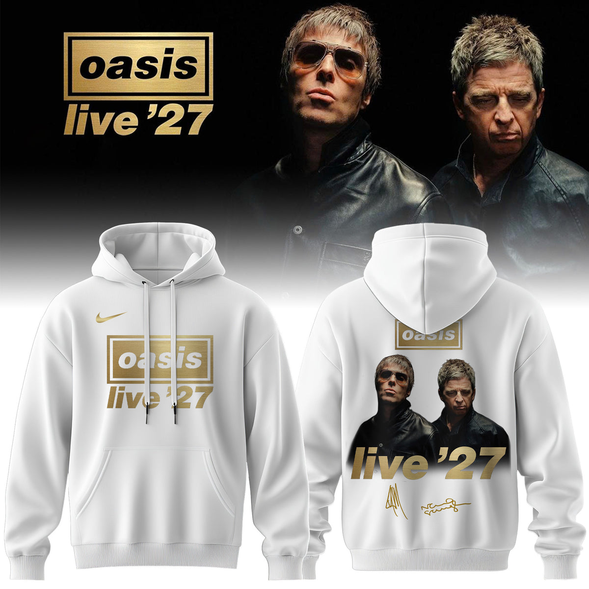 Oasis Store TZ Merch Oasis Live 27 World Tour Hoodie Rock Apparel Fans Gift - Foxy23shop