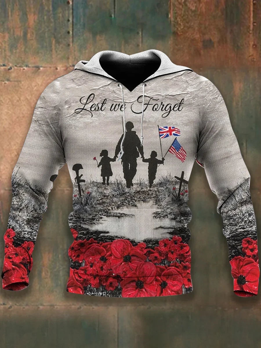 Lest We Forget Hoodie Veteran Tribute Shirt Gift For Military Dads - Foxy23shop