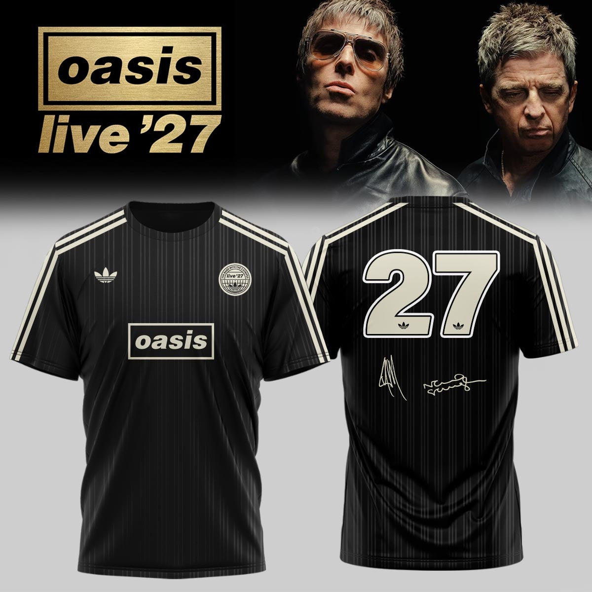 Oasis Store TZ Merch Oasis Live 27 World Tour Signed Shirt Gifts For Rock Fans - Foxy23shop