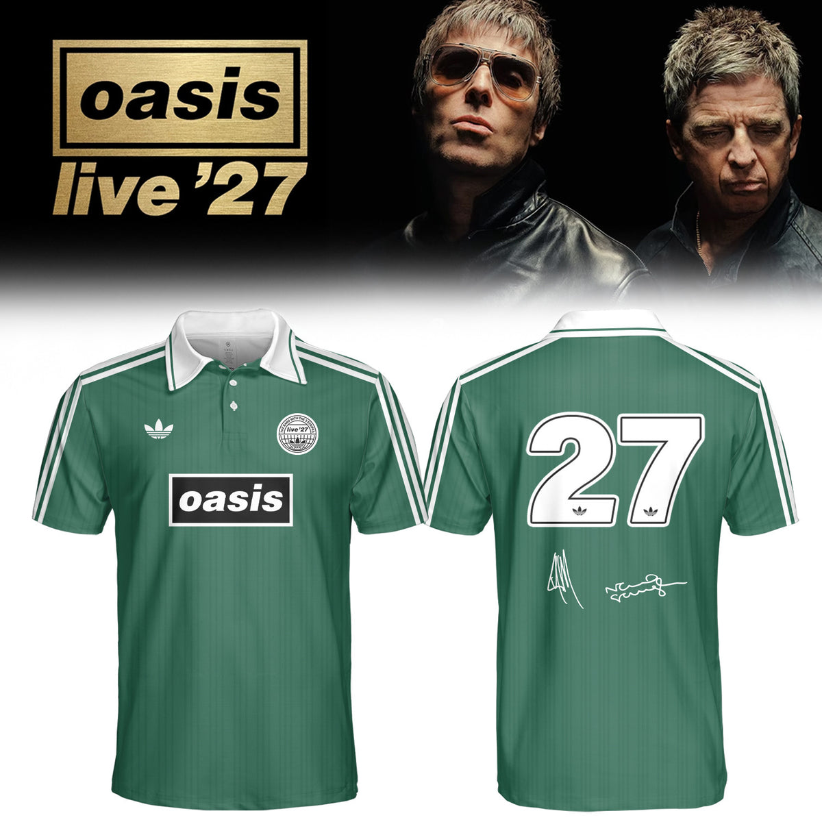 Oasis Store TZ Merch Oasis Live 27 World Tour Signed Polo Shirt Unique Gifts For Boyfriend - Foxy23shop
