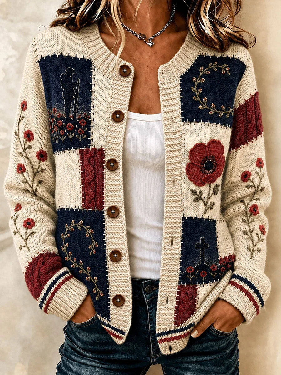 Lest We Forget Cardigan Poppy Heritage Remembrance Apparel Gift For Women - Foxy23shop