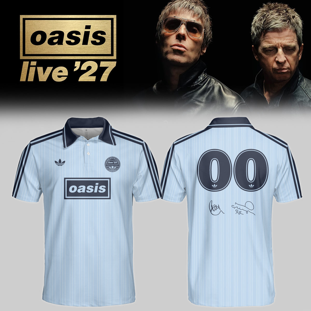 Personalized Oasis Merch Live 27 World Tour Signed Polo Shirt Presents For Fans - Foxy23shop