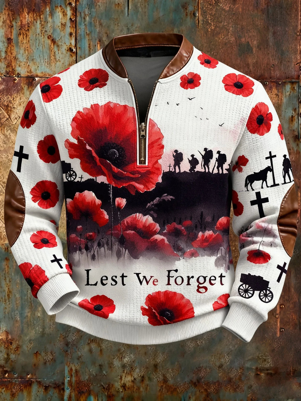 Lest We Forget Half Zip Sweatshirt Freedom Tribute Clothing Gift For Veterans - Foxy23shop