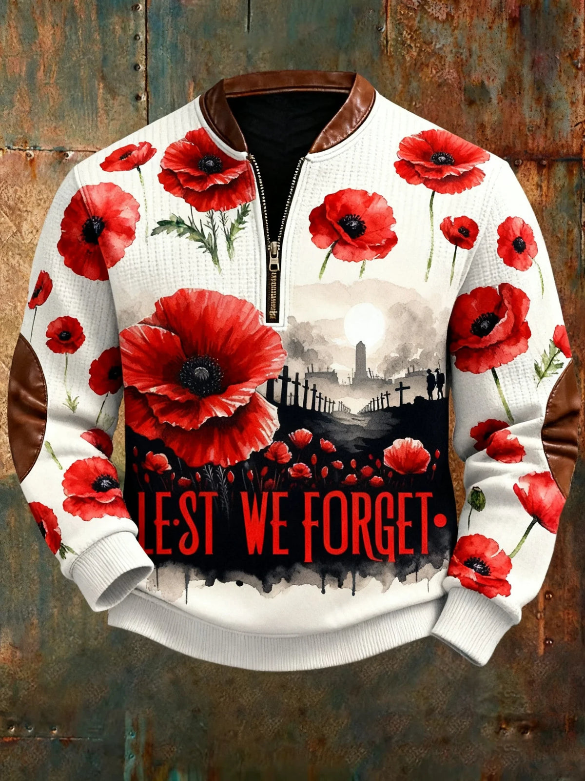 Lest We Forget Half Zip Sweatshirt Veteran Memorial Apparel Gift For Veterans - Foxy23shop