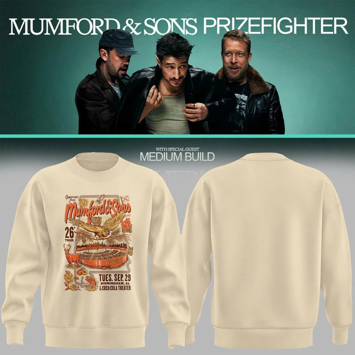 Mumford And Sons Merch Prizefighter Tour 2026 Sweatshirt Mumford And Sons Fans Gifts - Foxy23shop