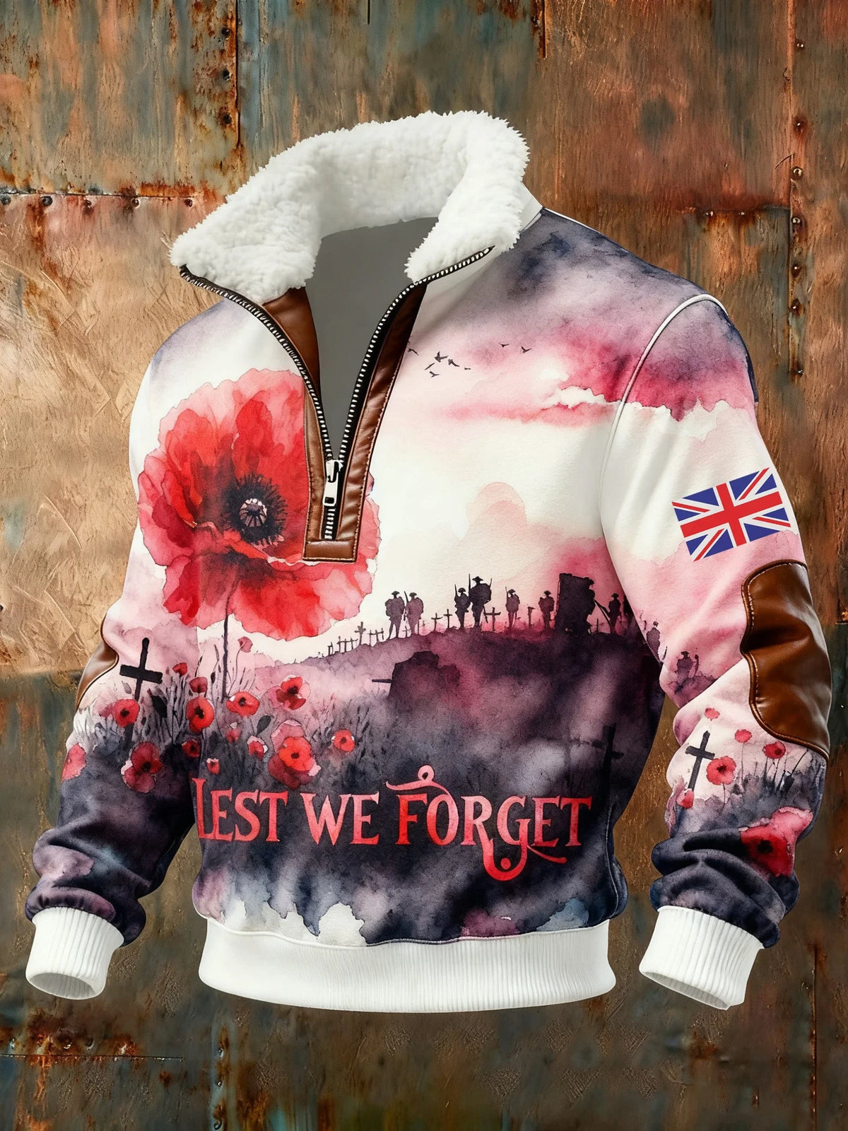 Lest We Forget Quarter Zip Sweatshirt Veteran Memorial Apparel Gift For Veterans - Foxy23shop