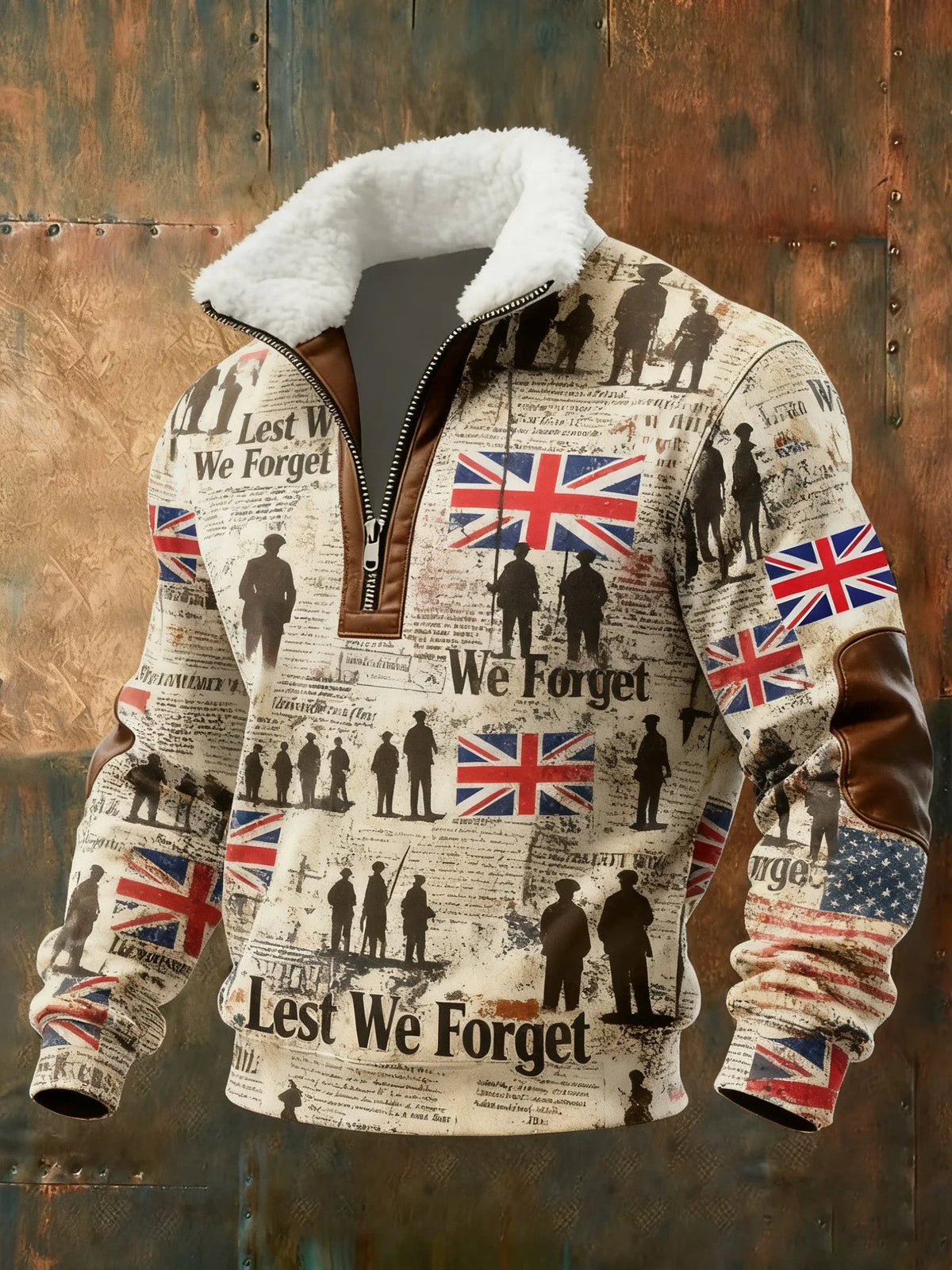 Lest We Forget Quarter Zip Sweatshirt Service And Sacrifice Apparel Gift For Fathers - Foxy23shop