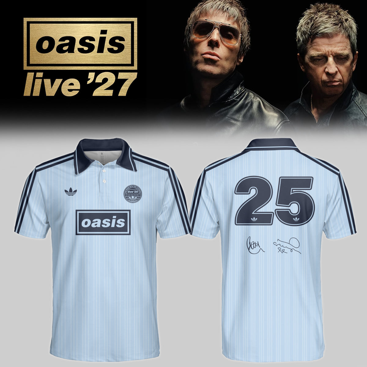 Oasis Merch Live 27 World Tour Signature Polo Shirt Best Presents For Oasis Lovers - Foxy23shop