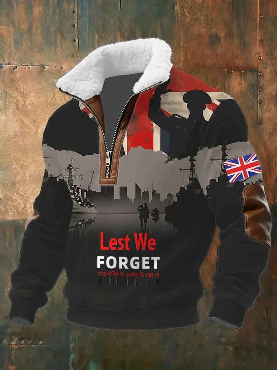 Lest We Forget Quarter Zip Sweatshirt Their Sacrifice Clothing Gift For Veterans - Foxy23shop