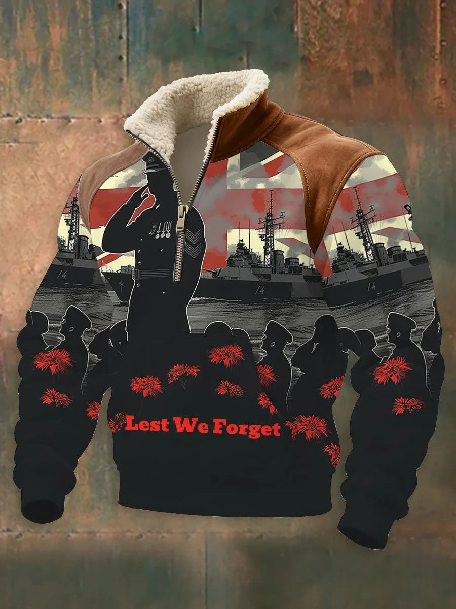Lest We Forget Quarter Zip Sweatshirt Remember Clothing Gift For Veterans - Foxy23shop