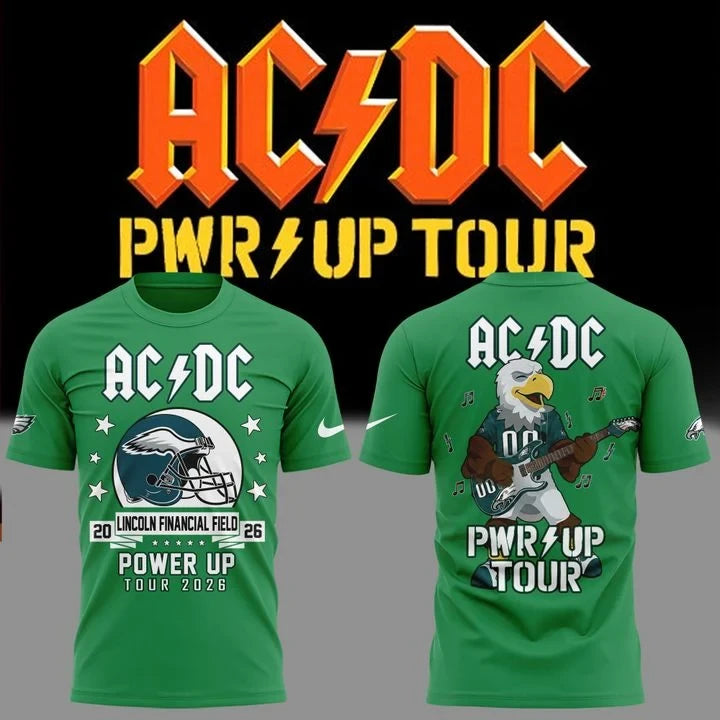 AC DC x Philadelphia Eagles Merch Power Up Tour 2026 Shirt Presents For Fans - Foxy23shop