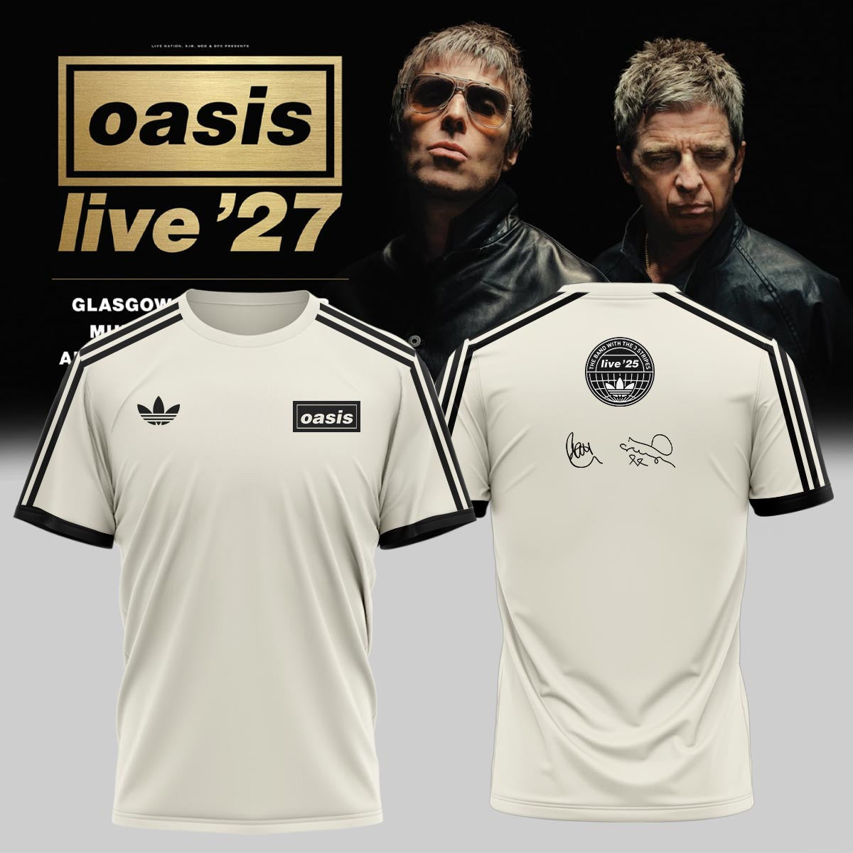 Oasis Merch Live 27 World Tour Signature Shirt Unique Gifts For Oasis Fans - Foxy23shop