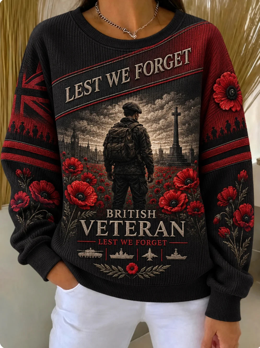 Lest We Forget Sweatshirt Fallen Soldier Tribute Apparel Gift For Mothers - Foxy23shop