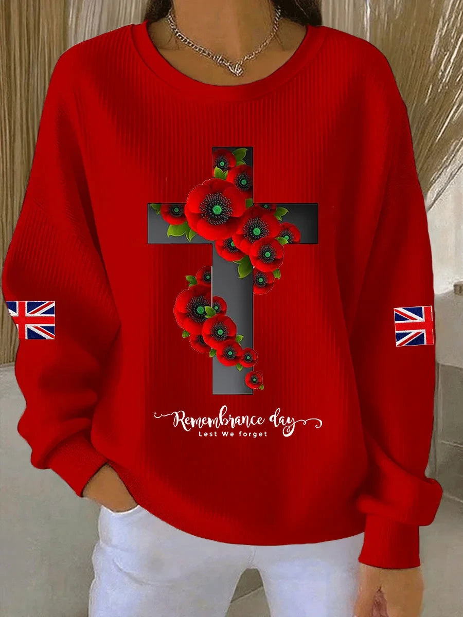 Remembrance Day Lest We Forget Sweatshirt Poppy Honor Remembrance Shirt Gift For Women - Foxy23shop