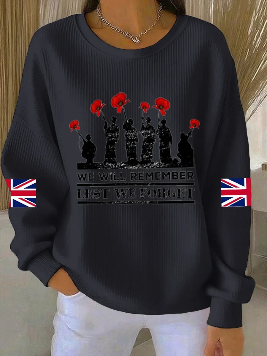 We Will Remember Lest We Forget Sweatshirt Women's Clothing Patriot Gift For Friends - Foxy23shop