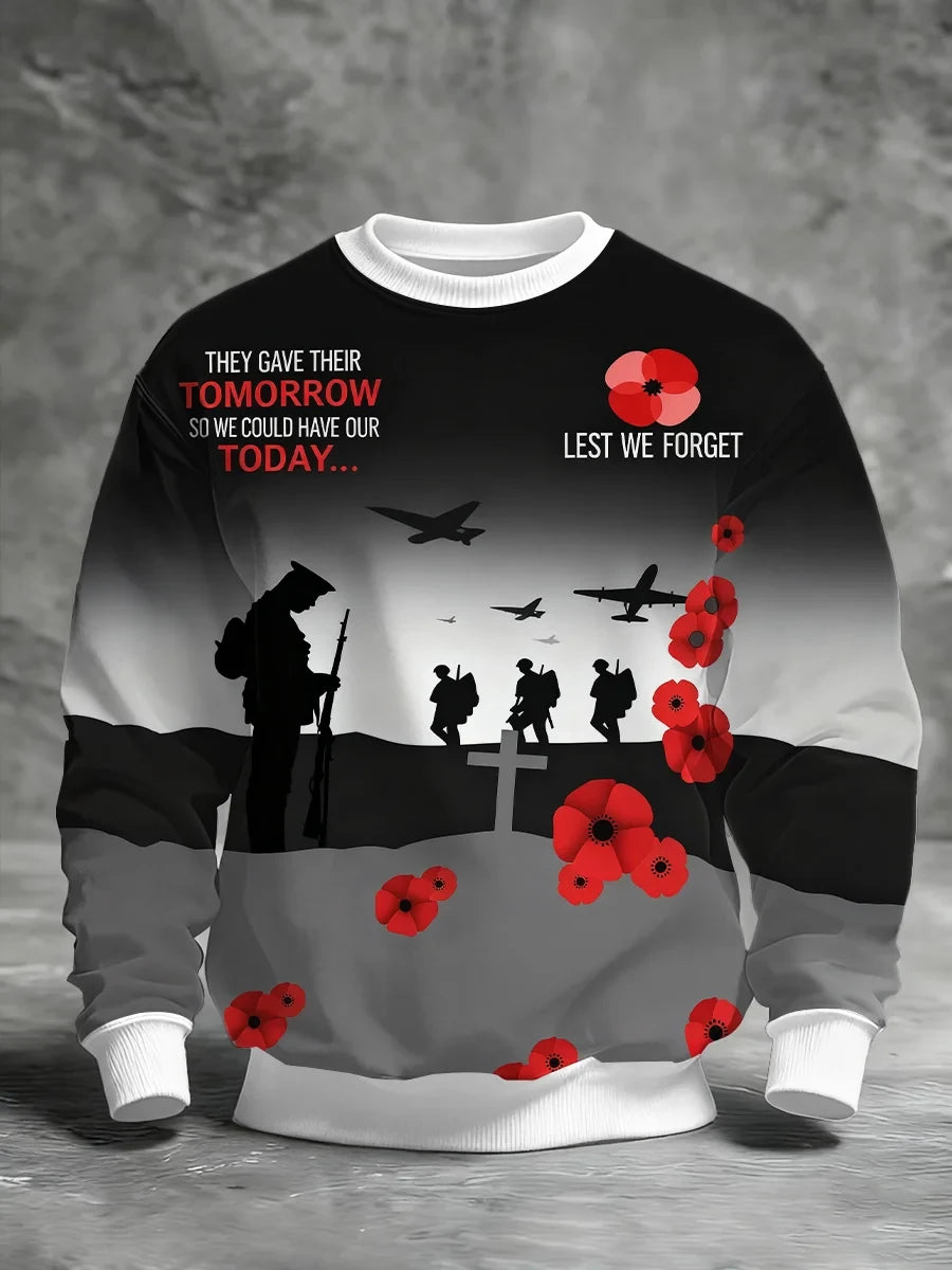 Lest We Forget Sweatshirt Veteran Pride Apparel Gift For Veterans - Foxy23shop