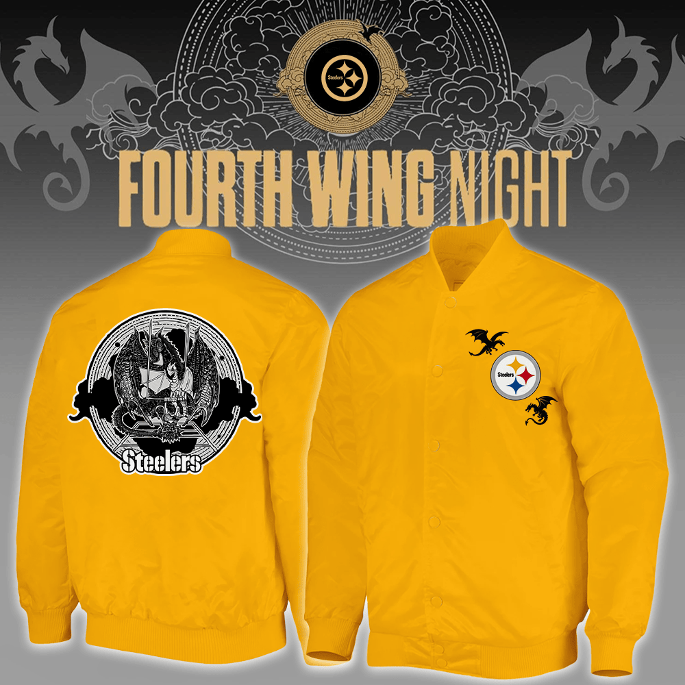 Pittsburgh Steelers Merch 2026 NFL x Fourth Wing Night Jacket Football Fan Gear - Foxy23shop