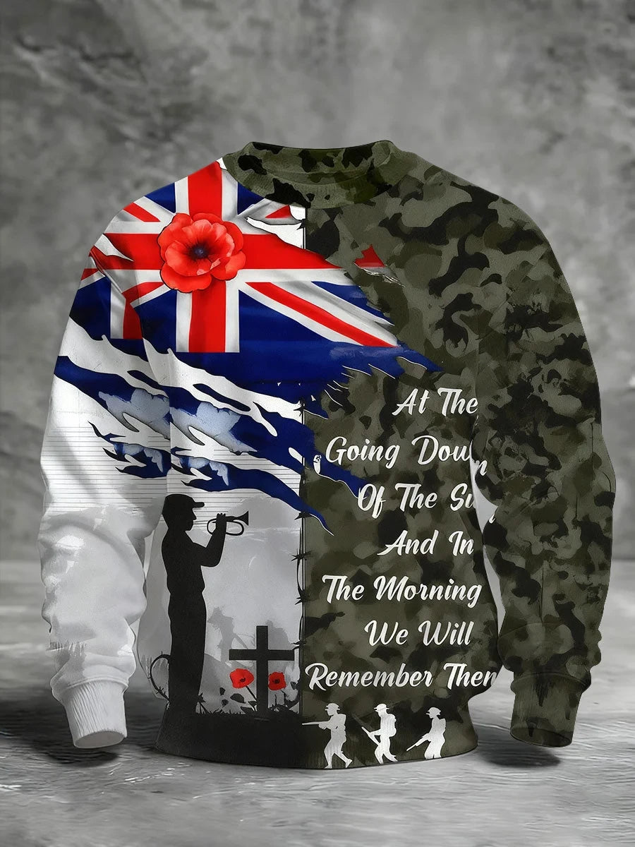 Lest We Forget Sweatshirt Honor And Remember Apparel Gift For Veteran Fathers - Foxy23shop