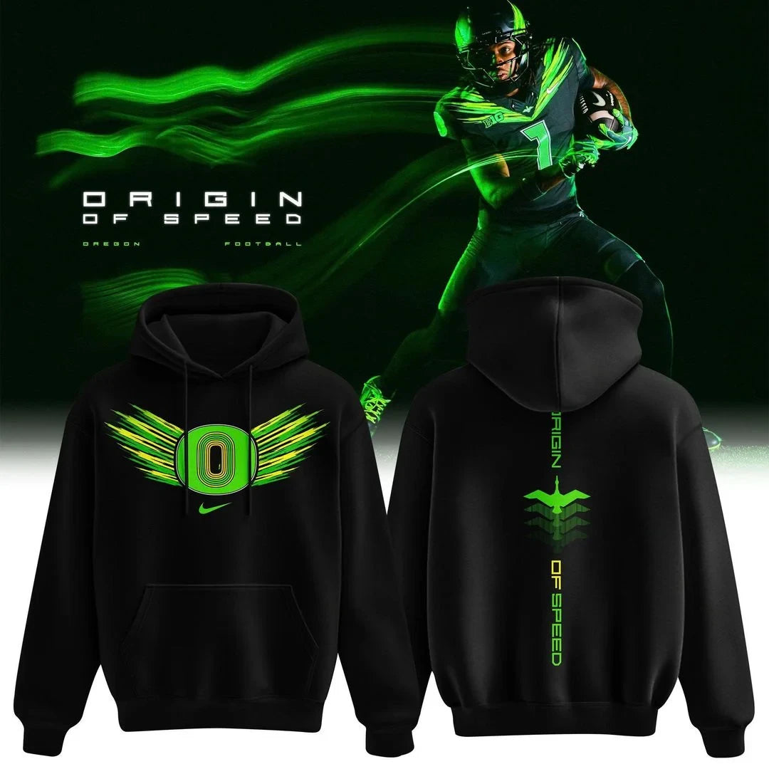 Oregon Ducks Merch Origin Of Speed 2026 Hoodie Football Fan Gear - Foxy23shop